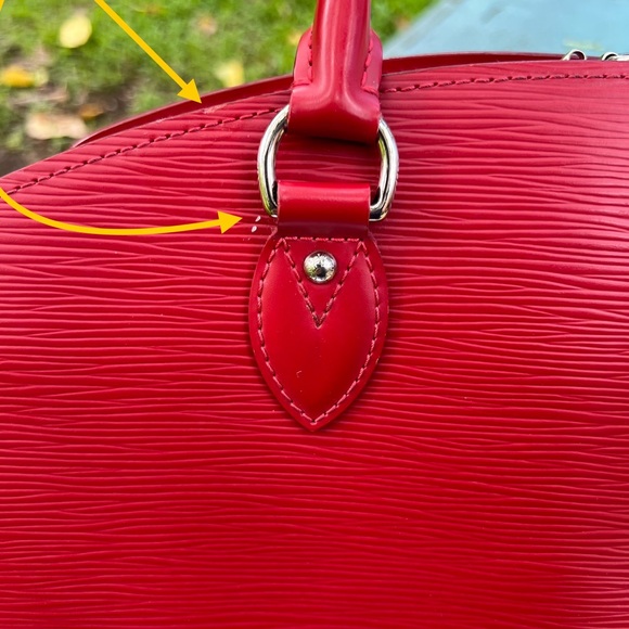 Louis Vuitton Pont Neuf NM Handbag Epi Leather PM Red Authentic - Picture 16 of 16